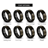 font options for inside engraving on gunmetal & black maine coon rings
