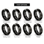 font options for inside engraving on black & gray major baton rings