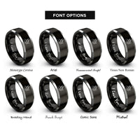 font options for inside engraving on black & gray major baton rings