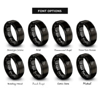 font options for inside engraving on black major baton rings