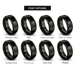 font options for inside engraving on black major baton rings