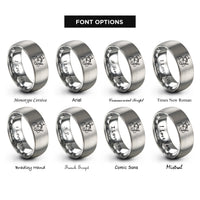 font options for inside engraving on grey major baton rings