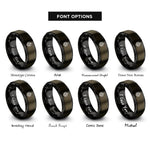 font options for inside engraving on gunmetal & black major chevrons rings
