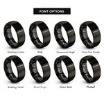 font options for inside engraving on black major mace rings
