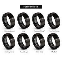 font options for inside engraving on black major mace rings
