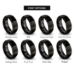 font options for inside engraving on black major mace rings