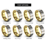 font options for inside engraving on gold & gray major mace rings