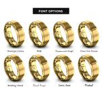 font options for inside engraving on gold major mace rings