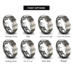 font options for inside engraving on grey major mace rings