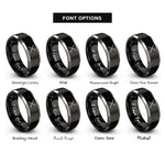 font options for inside engraving on black & grey majorette baton rings