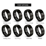 font options for inside engraving on black majorette baton rings