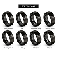 font options for inside engraving on black majorette baton rings