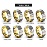 font options for inside engraving on gold & silver majorette baton rings