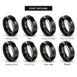 font options for inside engraving on black & grey maki roll rings