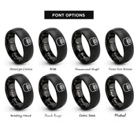 font options for inside engraving on black maki roll rings