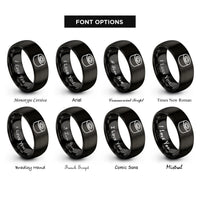 font options for inside engraving on black maki roll rings