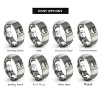 font options for inside engraving on silver maki roll rings
