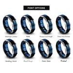 font options for inside engraving on blue & gray mako shark rings