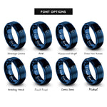 font options for inside engraving on blue mala beads tassel rings