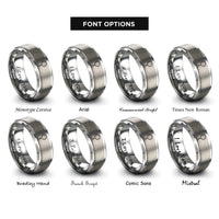 font options for inside engraving on silver mala beads tassel rings