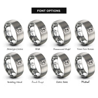 font options for inside engraving on silver maldives atoll rings