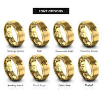 font options for inside engraving on gold male female rings