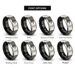 font options for inside engraving on black & silver mallard rings