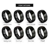 font options for inside engraving on black malta rings