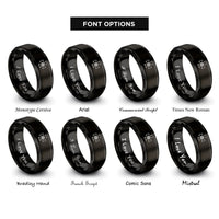 font options for inside engraving on black maltese cross rings