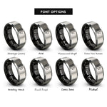 font options for inside engraving on black & silver maltese cross blank rings