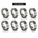 font options for inside engraving on gray maltese cross blank rings