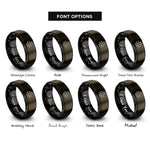 font options for inside engraving on gunmetal & black maltese cross blank rings
