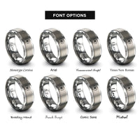 font options for inside engraving on gray maltese cross rings