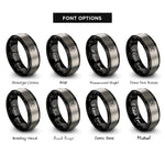 font options for inside engraving on black & gray maltese cross hydrant rings