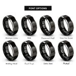 font options for inside engraving on black & gray maltese cross hydrant rings