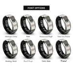 font options for inside engraving on black & gray maltese cross hydrant rings