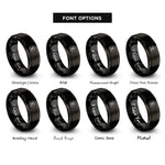 font options for inside engraving on black maltese cross hydrant rings