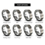font options for inside engraving on gray maltese cross hydrant rings