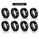 font options for inside engraving on black mammen style scrolls rings