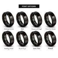 font options for inside engraving on black mammen style scrolls rings