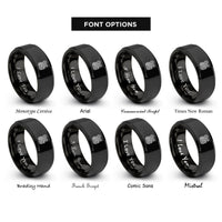 font options for inside engraving on black mammen style scrolls rings