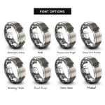 font options for inside engraving on silver mammen style scrolls rings