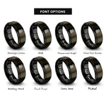 font options for inside engraving on gunmetal & black mammen style scrolls rings