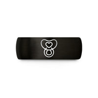 personalized men present ideas – black & rose gold tungsten pacifier heart wedding band