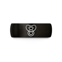 best presents for him – black tungsten pacifier heart wedding band