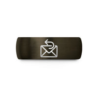 best presents for guys – gunmetal & blue tungsten sender mark wedding band