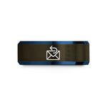 best presents for guys – gunmetal & blue tungsten sender mark wedding band