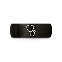 birthday presents for guys – black & gold tungsten stethoscope wedding band