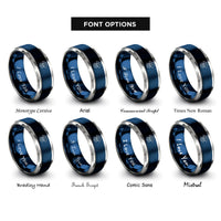 font options for inside engraving on blue & grey man o war rings