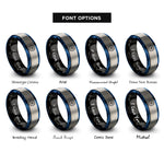 font options for inside engraving on black & blue & silver man overboard rings